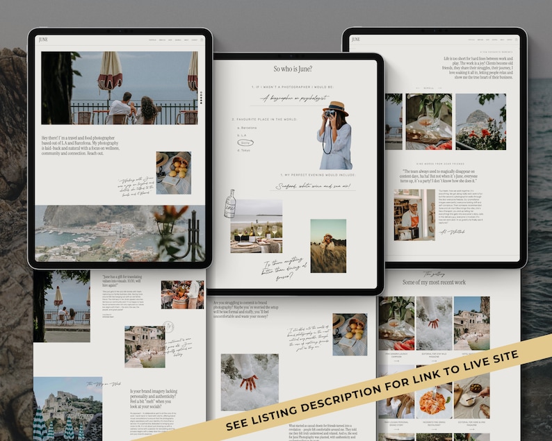 Photography Portfolio Website Template for Wix Wix theme Wix Design wix website template for photographers portfolio template