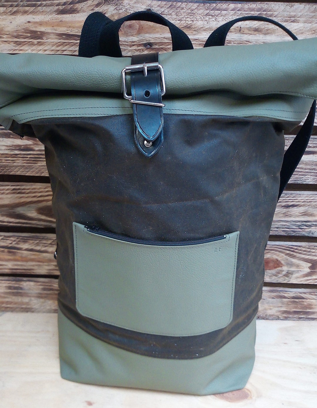 Waterproof Leather Backpack, Oiled Coated Canvas Etsy