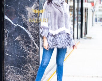 Rex Rabbit & Argentina Fox Fur Jacket: Luxury Women Jacket
