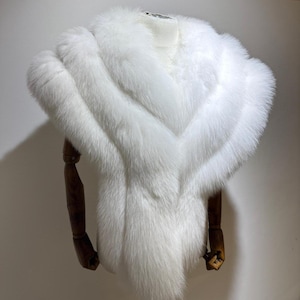 Weiß Fuchs Pelz Schal: Frauen Winter Cape, besondere Tage, Geschenk für Hochzeit