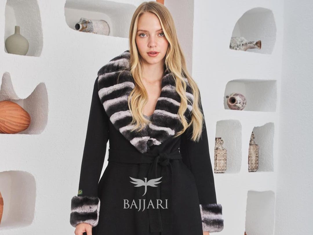 Alpaca Wool Coat: Rex Rabbit Fur Collar & Sleeves - Etsy