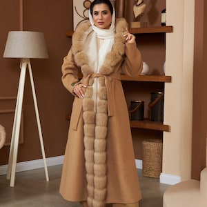 Original Fox Fur Coat/Alpaca Coat/Original Alpaca/Outerwear/Women&#39;s Outerwear/Luxury Clothing/Winter Clothing/Ultra Luxurious Clothing