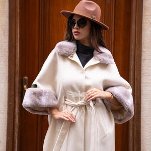 Zibellino Rex Jacket/Real Rex Fur/Alpaca Fabric/Women Jacket/Luxury Fabric Jacket/Quality Luxury Fur Jacket/Fur Overcoat/Winter Clothing