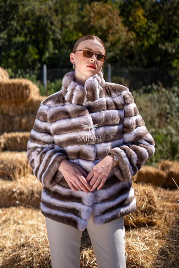 Pelzmantel Damen Pelzmantel Kaninchen Fell Damen Pelzmantel