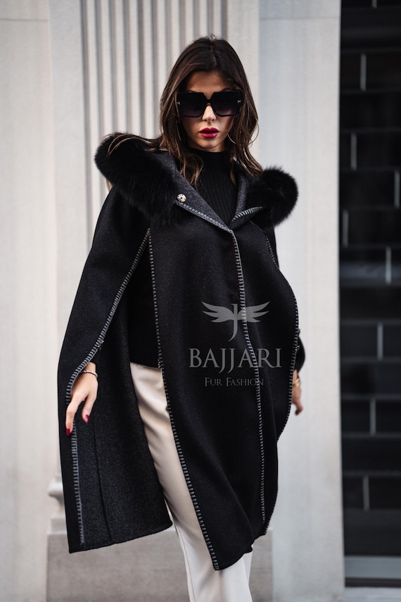 Pelzmantel Schwarze Felljacke Damen Winterjacke Kurze Pelzjacke