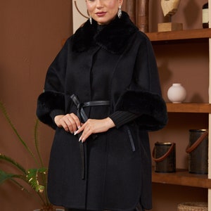 Alpaca Jacket, Realy Rex Fur, Alpaca Fabric, Women Jacket, Luxury Fabric Jacket, Quality Best Fur Jacket, Black Jacket, Winter clothing coat