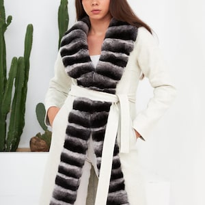 White Alpaca Rex Coat/Real Fur/Quality Rex/Lux Clothing/Women&#39;s Outerwear/Quality Best Fur Coats/Rex Fur Jacket/Outerwear/Ladies Rex Jacket/