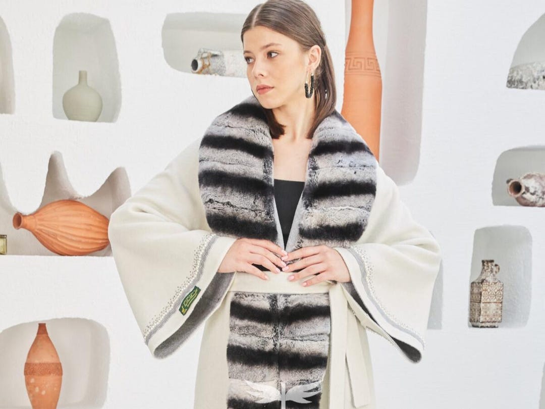 Alpaca Wool Coat With Rex Rabbit Fur Trim: Women's Handmade Outerwear ...