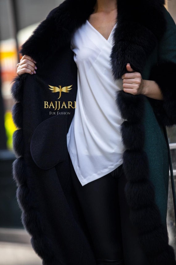 Real Alpaca Llama Fabric Real Fox Fur Jackets Coats Lenght 130 Cm Outwear Fox Fur Scialle Pelliccia Luxury Jacket Fur Coat Etsy UK