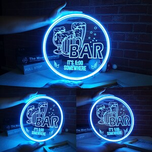 Beer Neon Sign For Man Cave - 16x11 Inch Dimmable LED Wall Decor For Bars And Game Rooms