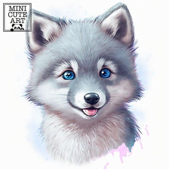 Cute Baby Wolf Drawing