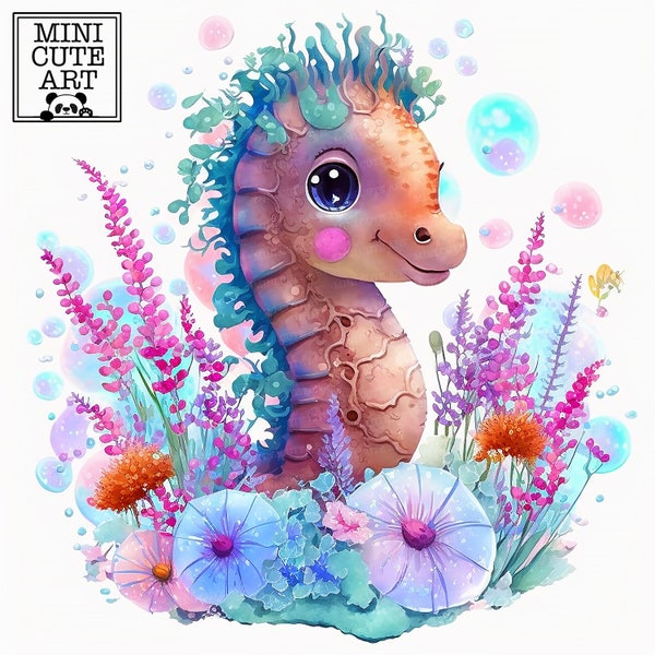 Baby sea horse  Watercolor art, Watercolor cute sea horse  clip art, sea horse  animals clip art , baby sea horse  jpg