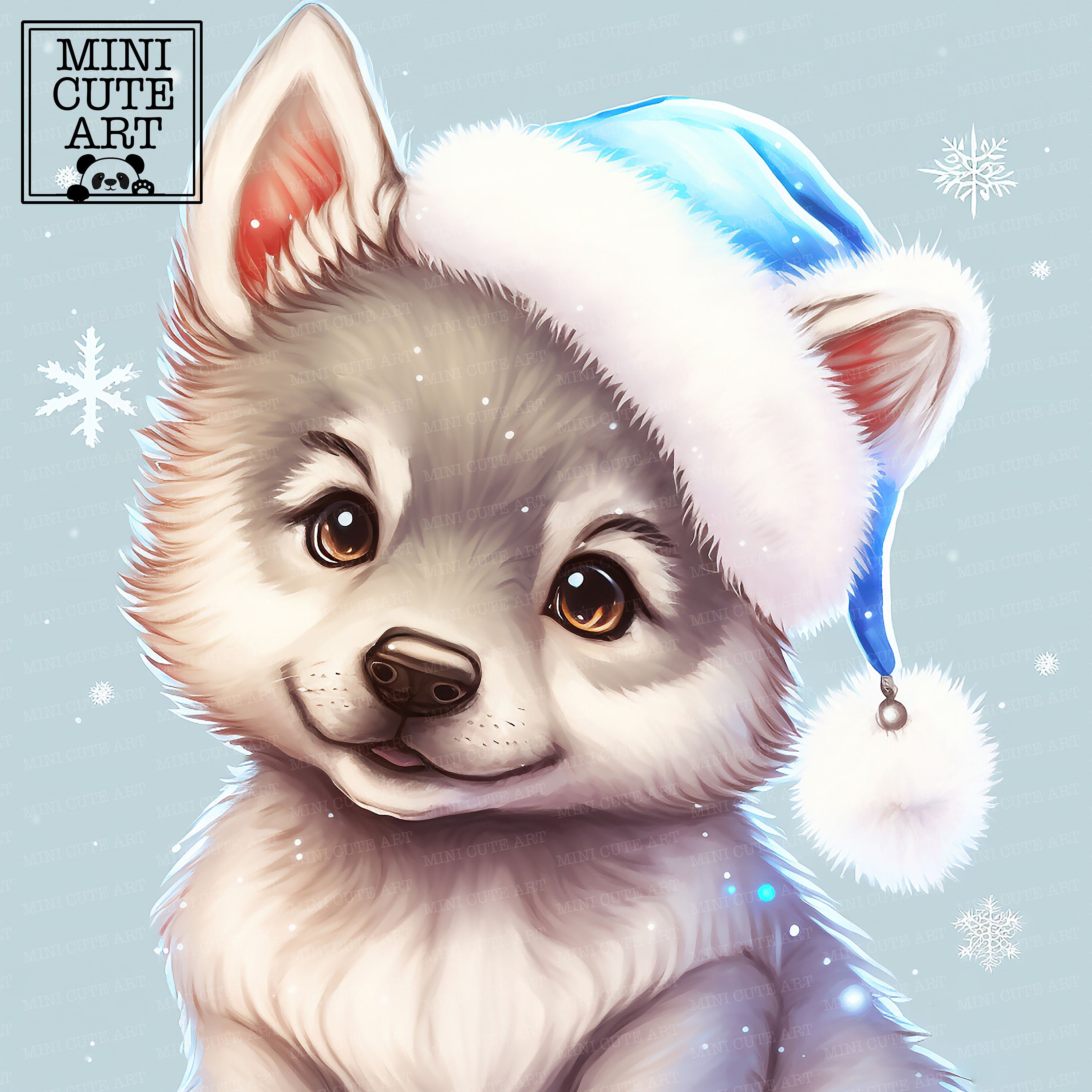 Watercolor Baby Wolf Clip Art, Wolf Watercolor JPG, Watercolor Animals