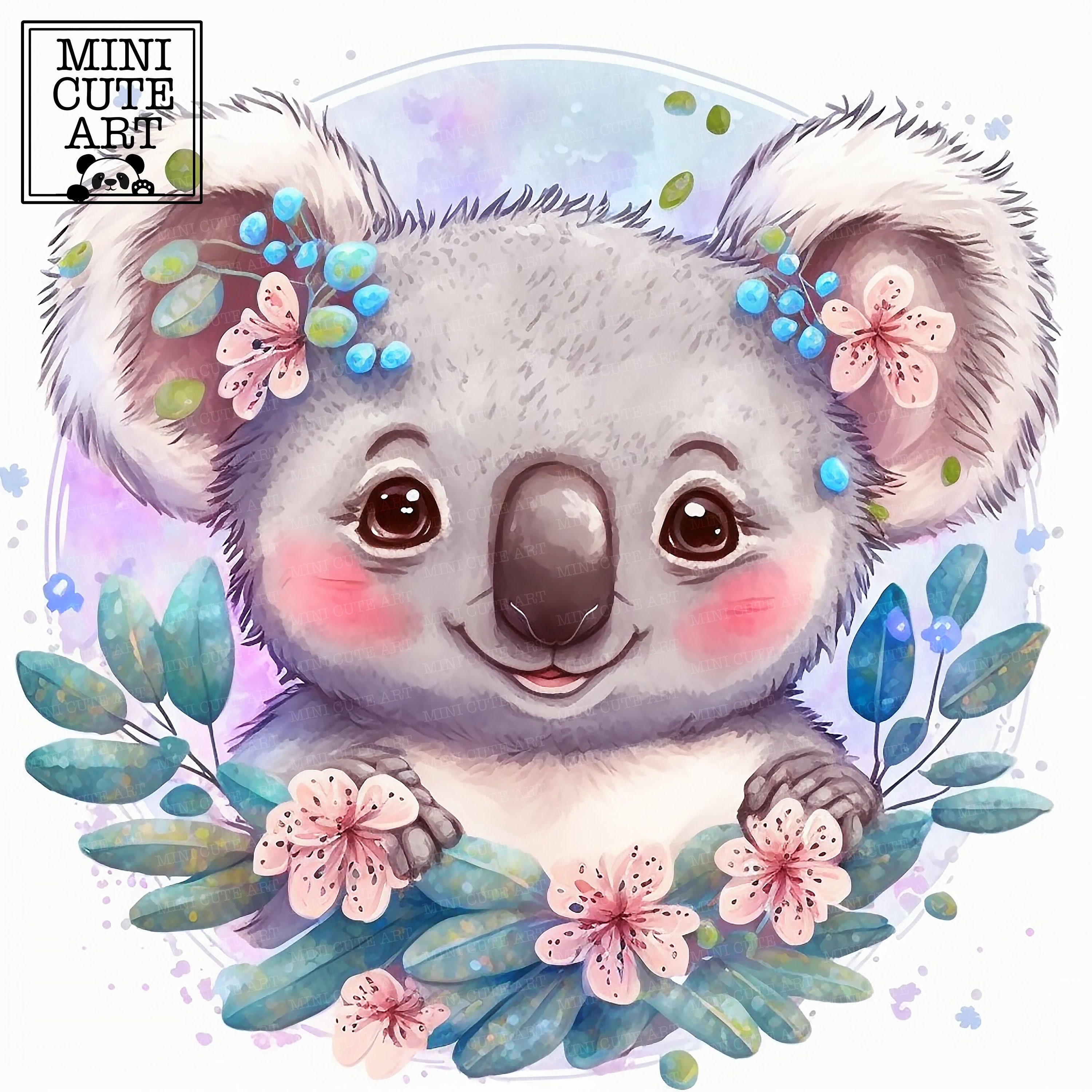 Safari Watercolor Koala Art Watercolor Koala Clip (Instant Download) Etsy