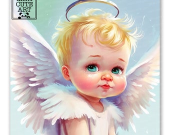 Watercolor baby Angel JPG , sweet angel watercolor clip art, angel clip art, watercolor animals clip art, cute watercolor animals JPG