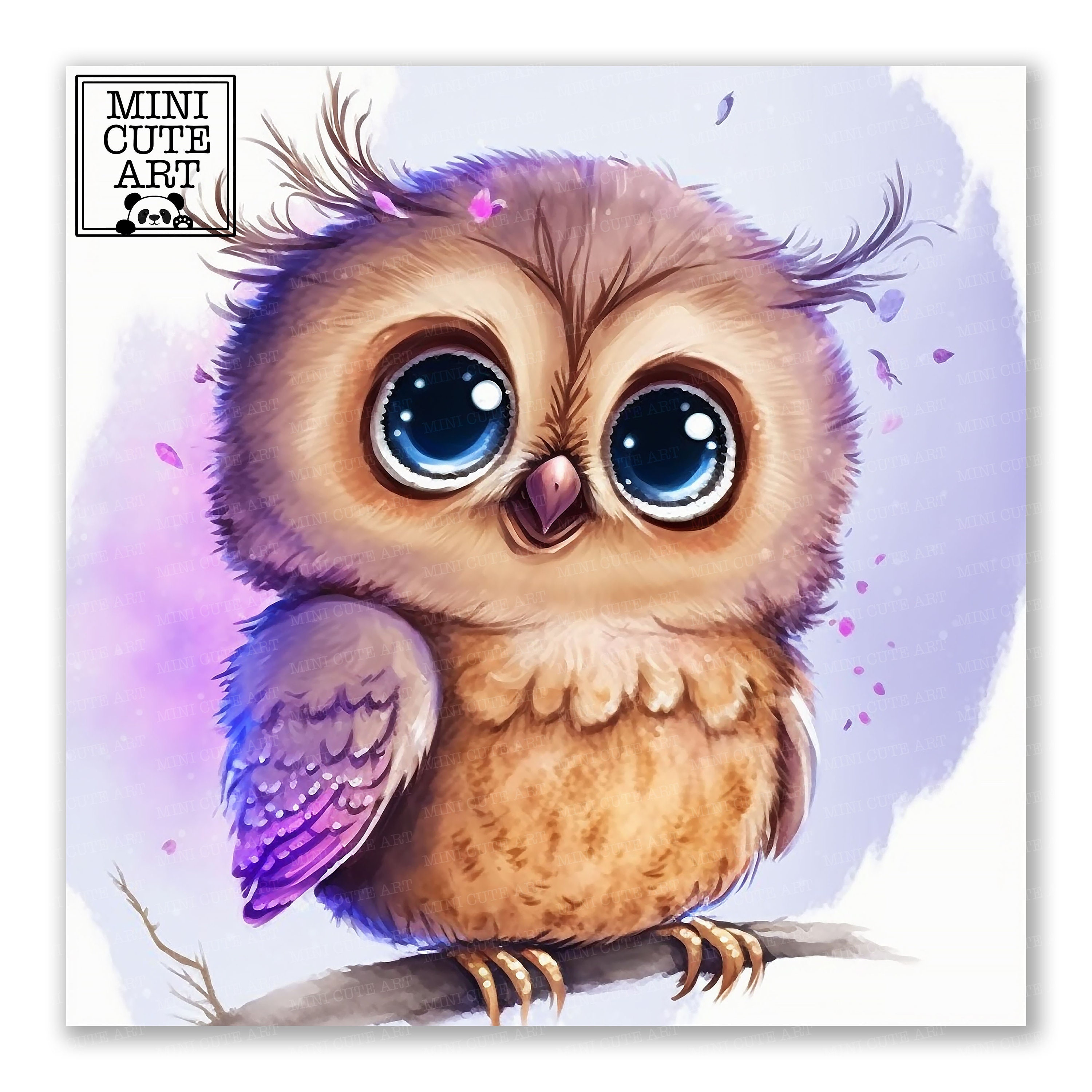 Watercolor Baby Owl Clip Art Birds Watercolor JPG Watercolor - Etsy