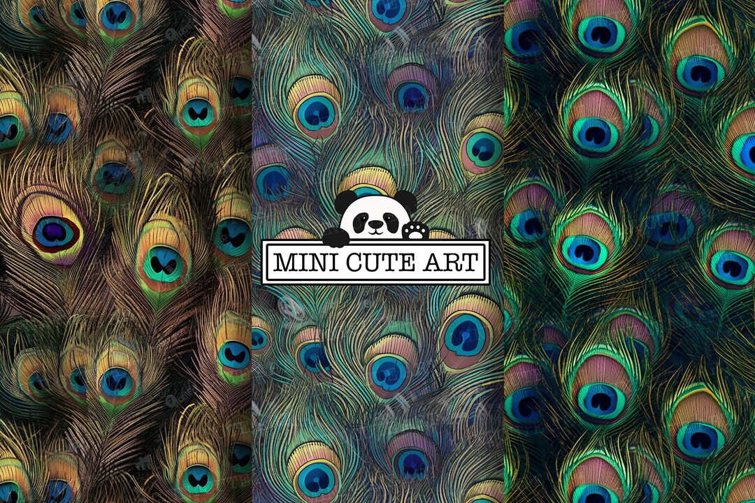 Peacock Feathers Digital Paper, Shabby Chic Digital Paper Pack, Peacock ...