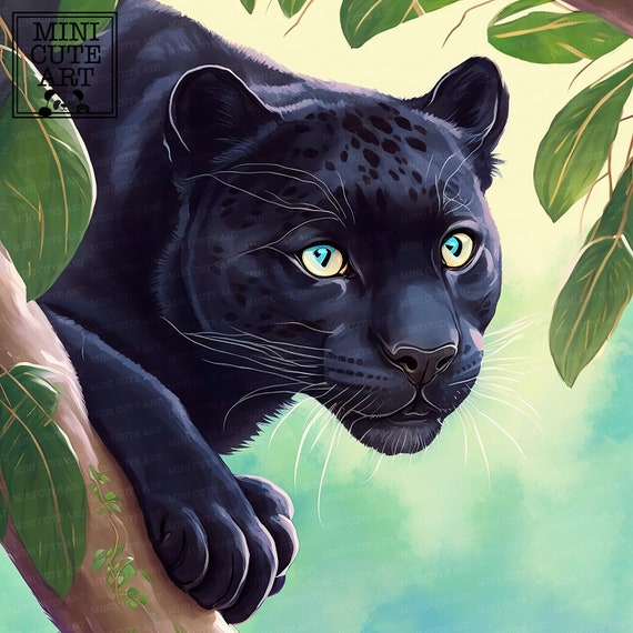 Buy Watercolor Baby Black Panther Clip Art, Black Panther Watercolor JPG,  Watercolor Panther Animals Clip Art, Cute Watercolor Animals JPG Online in  India 