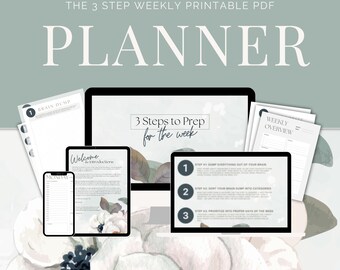 3 Step Weekly PRINTABLE PDF Planner
