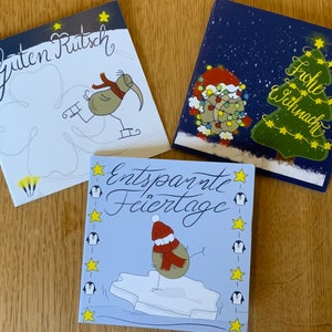 Biglietti di Natale quadrati + biglietto di Capodanno in set da 3
