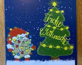 Square Christmas card “String of lights”