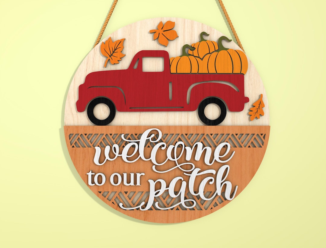 Personalized Welcome to Our Pumpkin Patch Door Sign SVG, Fall Sign SVG ...