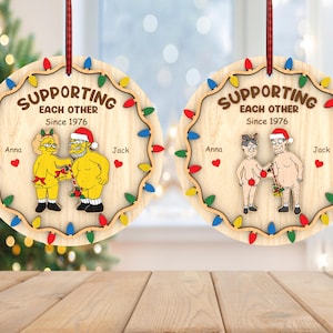 Personalized Supporting Each Other Ornament svg, Mr and Mrs Ornament svg, Funny Couple ornament svg, Christmas Gift svg, Laser Cut Glowforge