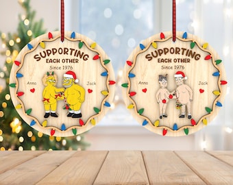 Personalized Supporting Each Other Ornament svg, Mr and Mrs Ornament svg, Funny Couple ornament svg, Christmas Gift svg, Laser Cut Glowforge