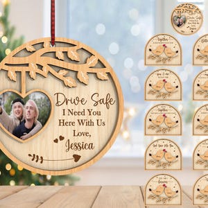 Personalisierte Liebe Vögel zusammen Ornament svg, Drive Safe Paar Auto Charm svg, Geschenk für Liebhaber, Geburtstagsgeschenk svg, Laser Cut Glowforge