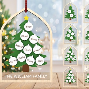 Personalized Christmas Family Ornament svg, Christmas Ornament svg, Family Tree Ornament svg, Christmas Gift svg,Laser Cut Glowforge