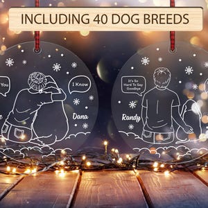 Perte personnalisée d'ornement de chien svg, svg ornement commémoratif, cadeau de Noël svg, svg du souvenir, Glowforge découpé au Laser, téléchargement numérique