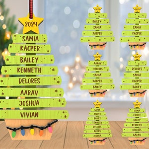 Ornamento albero di Natale personalizzato in formato SVG, ornamento dell'albero genealogico in formato SVG, luci di Natale in formato SVG, Natale in formato SVG, taglio laser Glowforge, digitale