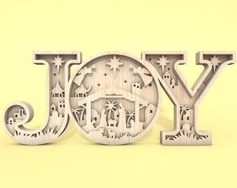 Multilayer Joy Scene Art svg, Nativity scene svg, Christmas Scene svg, Birth of Jesus svg, 5 layer art piece,Laser Cut Glowforge,Digital