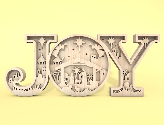 Multilayer Joy Scene Art svg, Nativity scene svg, Christmas Scene svg, Birth of Jesus svg, 5 layer art piece,Laser Cut Glowforge,Digital