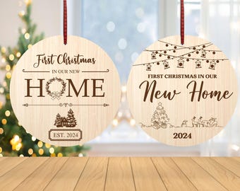 Personalized First Christmas In Our New House Ornament svg, Christmas House Ornament svg, Anniversary Gift svg, Laser Cut Glowforge