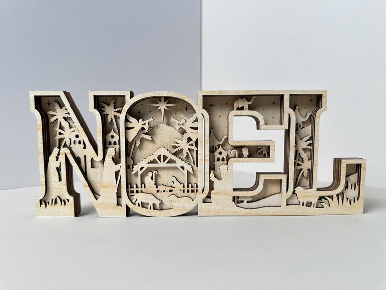 Multilayer Noel Scene Art svg, Nativity scene svg, Christmas Scene svg, Birth of Jesus svg, 6 layer art piece,Laser Cut Glowforge,Digital image 2
