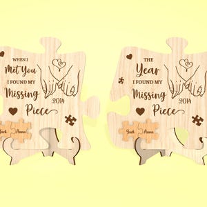 Ho trovato il mio pezzo mancante Puzzle Sign svg personalizzato, Ornamento di coppia svg, San Valentino svg, Regalo di anniversario svg, Laser Cut Glowforge