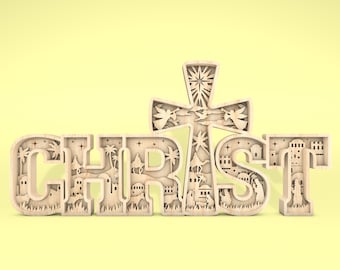 Multilayer Christ Scene Art svg, Nativity scene svg, Christmas Scene svg, Birth of Jesus svg, 6 layer art piece,Laser Cut Glowforge,Digital
