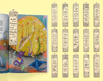 Inspirational Bible Verse bookmark svg bundle, Floral Christian Bookmark svg, Religious Bookmark svg,Laser Cut Glowforge,Digital Download