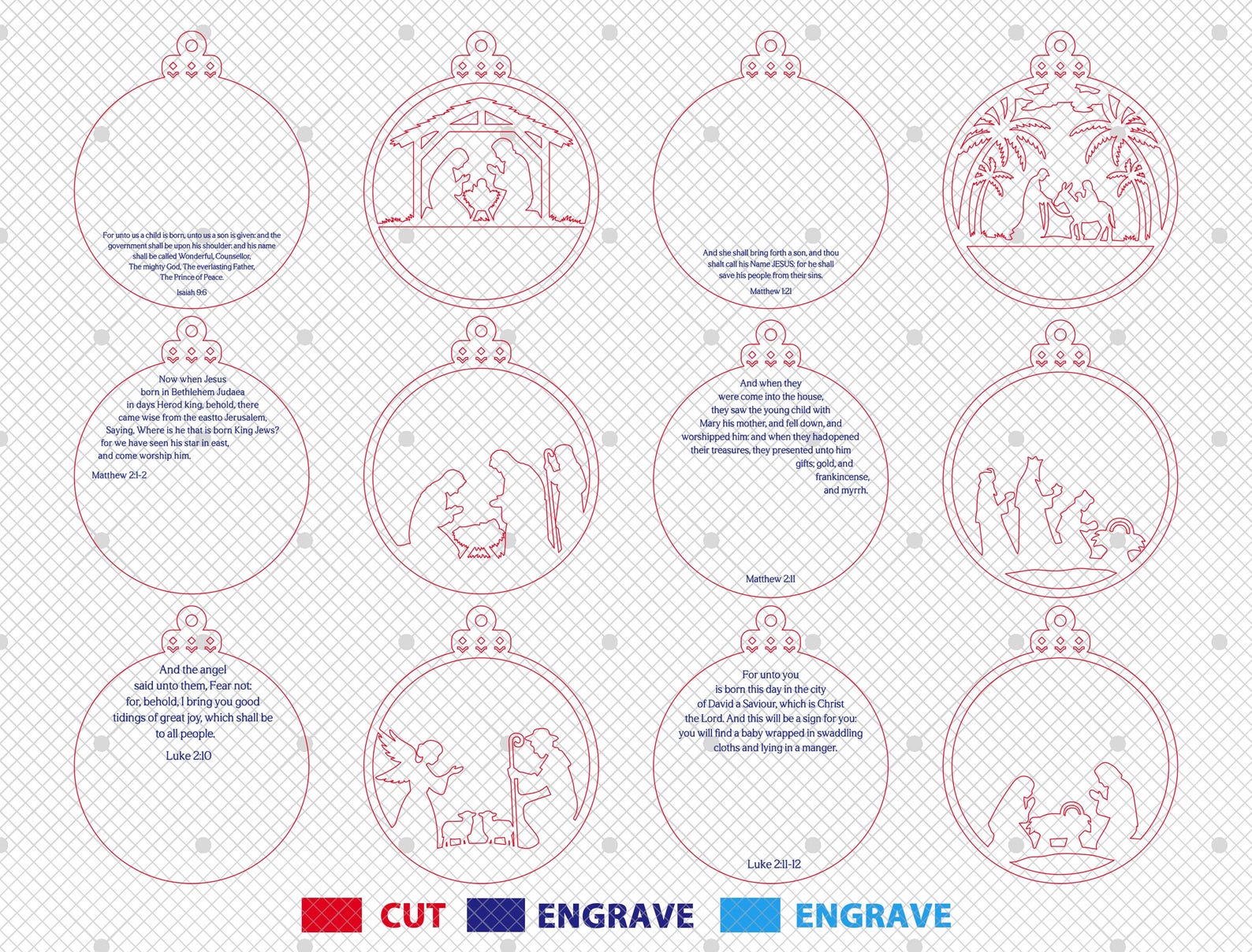 Christmas Nativity Ornament Svg Bundle, Christmas Bible Verses ...