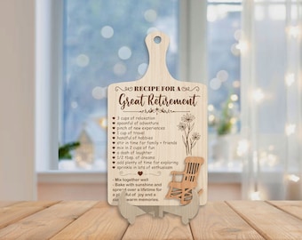 Rezept für einen großen Ruhestand Schneidebrett svg, Ruhestand Geschenke svg, Geschenk für Kollegen, Wohnkultur svg, Laser Cut Glowforge, Digital