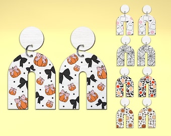 Halloween Earring svg bundle, Coquette Bow svg, Cute Ghost Earring svg, Halloween Gift svg, Halloween Earring svg, Laser Cut Glowforge