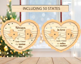 Personalized When You Are In Love The Miles Don't Matter Ornament svg, Long Distance Ornament svg, Anniversary gifts svg,Laser Cut Glowforge