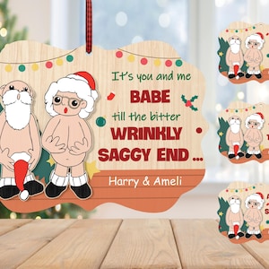 Personalisiert Ich möchte mit Ihnen alt werden Ornament svg, Mr and Mrs Ornament svg, lustige Ornament svg, Weihnachtsgeschenk svg, Laser Cut Glowforge