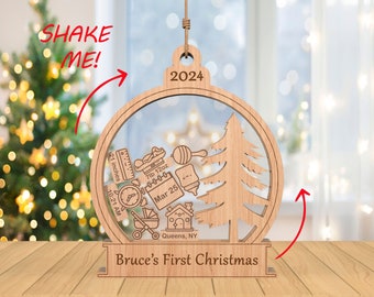 赤ちゃんの初めてのクリスマス シェーカー オーナメント SVG
