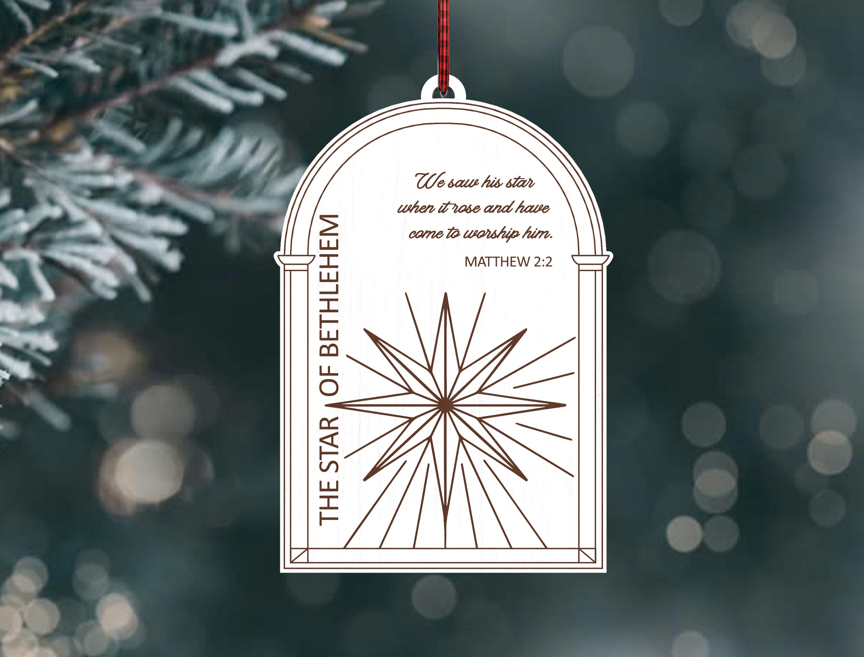 Christmas Nativity Story Ornament Svg Bundle, Bible Verses With Line ...