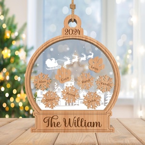Ornamento personalizzato a forma di globo di neve con fiocco di neve in formato SVG, ornamento Shaker 4D in formato SVG, ornamento a forma di fiocco di neve in formato SVG, regalo di Natale in formato SVG, taglio laser Glowforge
