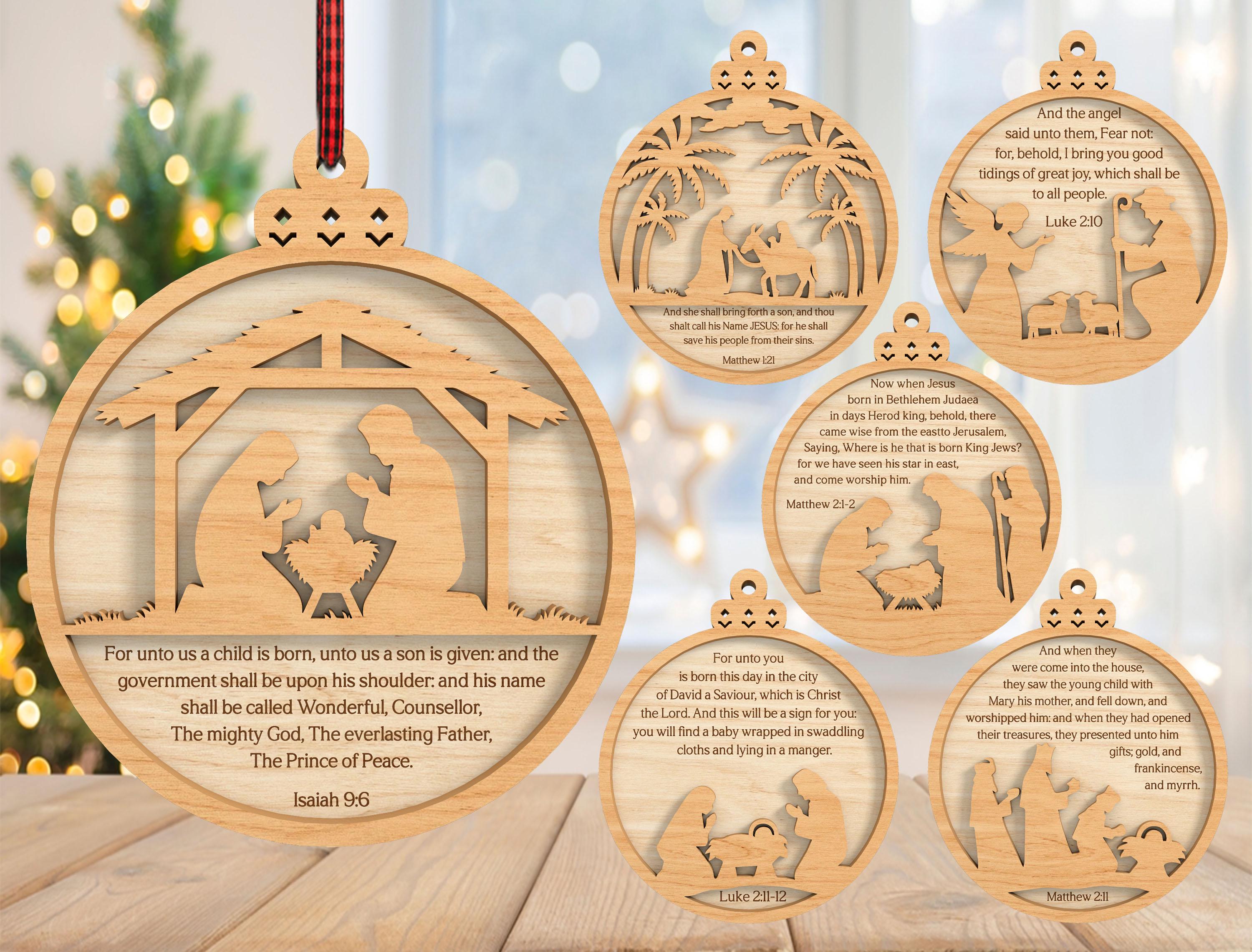 Christmas Nativity Ornament Svg Bundle, Christmas Bible Verses ...