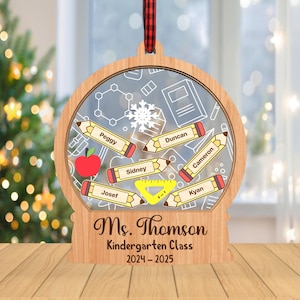 Ornamento de Natal personalizado do professor SVG, ornamento agitador 4D svg, ornamento do professor svg, presente de Natal svg, corte a laser Glowforge