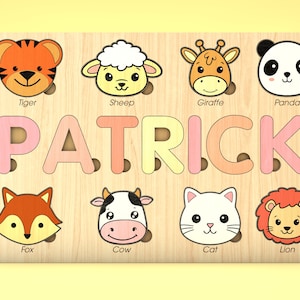 Rompecabezas de animales personalizado svg,Rompecabezas para niños,Svg láser para niños,Archivo de rompecabezas para niños,kits de artesanía diy,Corte láser Glowforge,Descarga digital